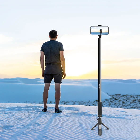 PULUZ 3 Metre Metal Selfie Çubuğu Monopod Insta360 One RS X2 X3 X4 Siyah - 7