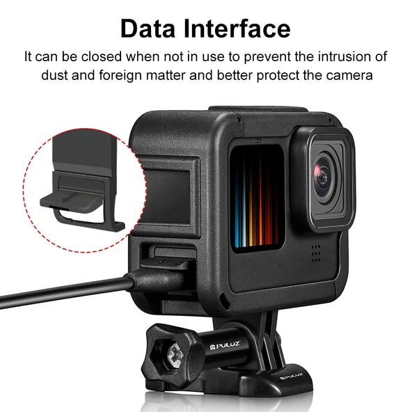 GoPro HERO9 10 11 12 13 Siyah PA Kafes Yan Kapaklı Koruyucu Çerçeve - 4