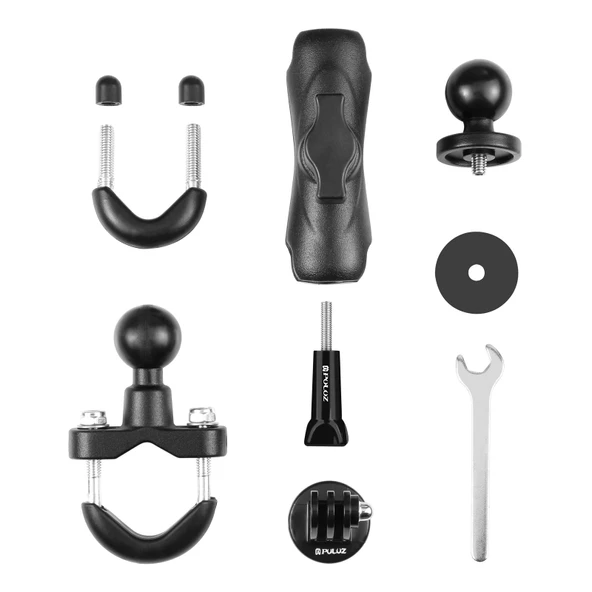 PULUZ Motosiklet Gidon Sabit Montaj U-Bolt Taban Tutucu Siyah - 7