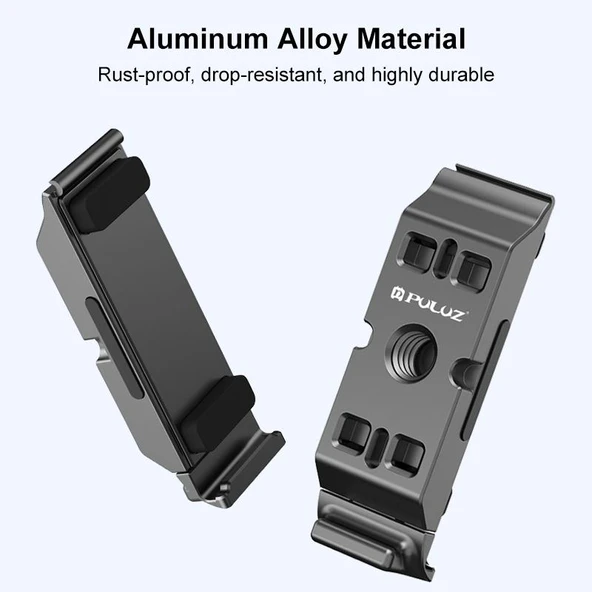 Insta360 Ace Pro 2 Uyumlu PULUZ ACE AC Alüminyum Alaşımlı Manyetik Hızlı Bırakma Pil Yan Arayüz Kapağı Siyah - 4