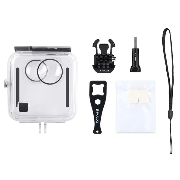 GoPro Fusion Uyumlu PULUZ 45 Metre Su Geçirmez Darbeye Dayanıklı Dalış Kılıfı Mandallı Montaj ve Vida ile - 8