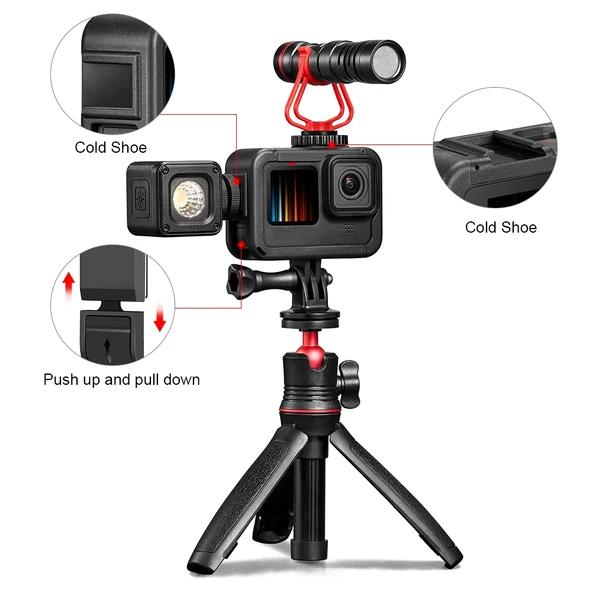 GoPro HERO9 10 11 12 13 Siyah PA Kafes Yan Kapaklı Koruyucu Çerçeve - 5