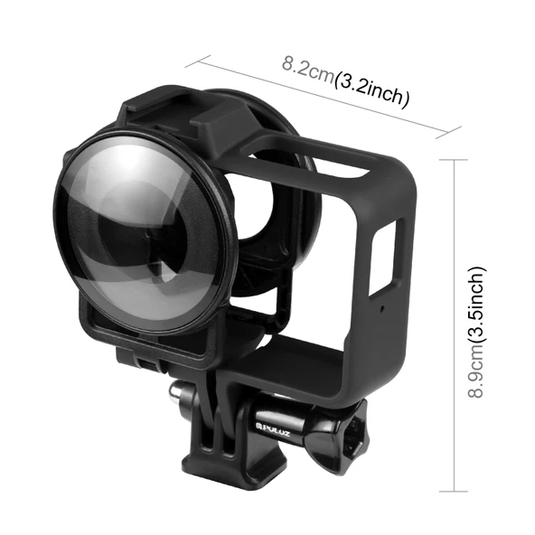 Insta360 One RS 360 Edition Uyumlu PULUZ Plastik Çerçeve Kılıf ve Lens Koruyucu Siyah - 2