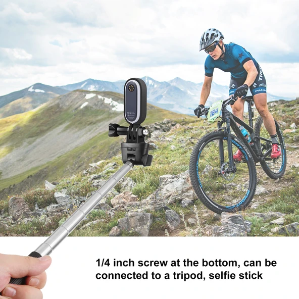Insta360 GO 2 Uyumlu Plastik Koruyucu Kafes Tripod Taban Adaptörlü Siyah - 6