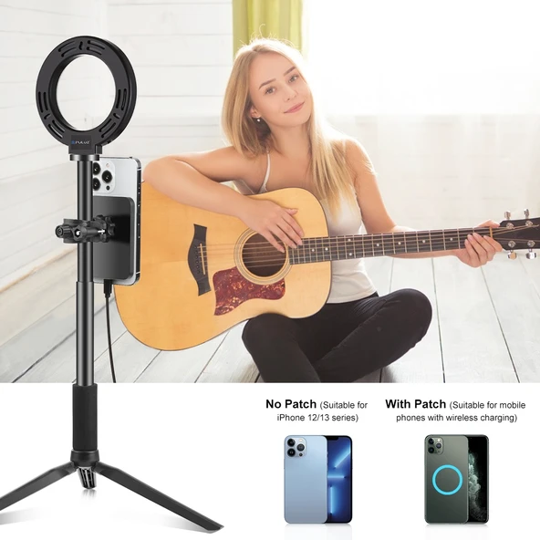 PULUZ 15W Manyetik Qi Kablosuz Şarj Cihazı Vlogging Telefon Tutucu Siyah - 7