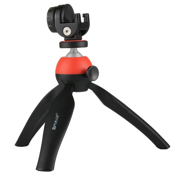 PULUZ Cep Mini Tripod Montajı 360 Derece Top Başlıklı Kırmızı Telefon Tutucu - 2