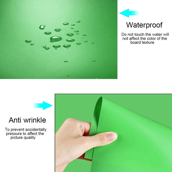 PULUZ Fotoğraf Arka Plan PVC Kağıt Seti Stüdyo Çadır Kutusu 121x58cm Yeşil - 6