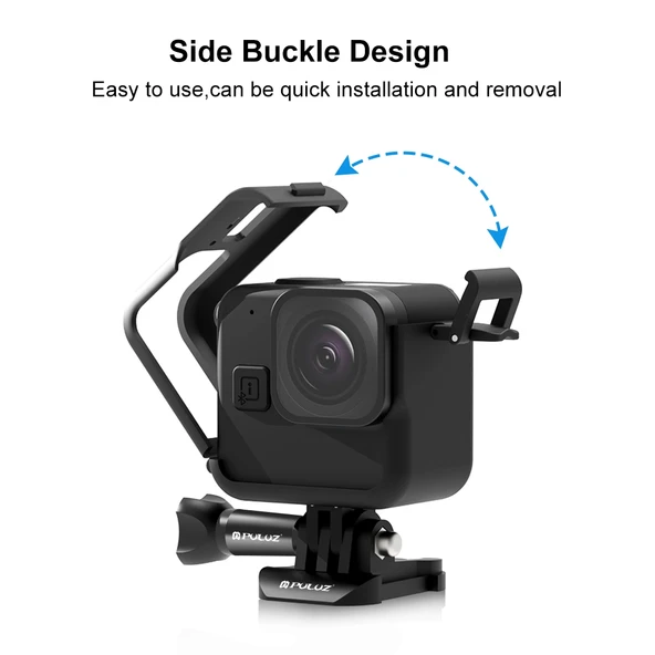 GoPro Hero11 Black Mini Uyumlu PC Plastik Çerçeve Siyah Kemerli Montaj ve Vida - 4