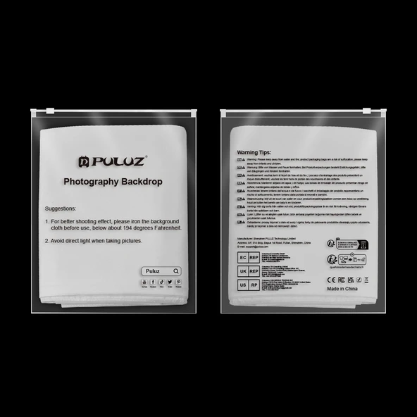 PULUZ 2m x 2m Beyaz Fotoğraf Stüdyosu Arka Plan Kumaşı - 8