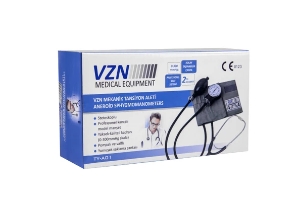 VZN Mekanik Aneroid Tansiyon Aleti - Kancalı Manşet - Steteskoplu - Hassas Ölçüm - 5