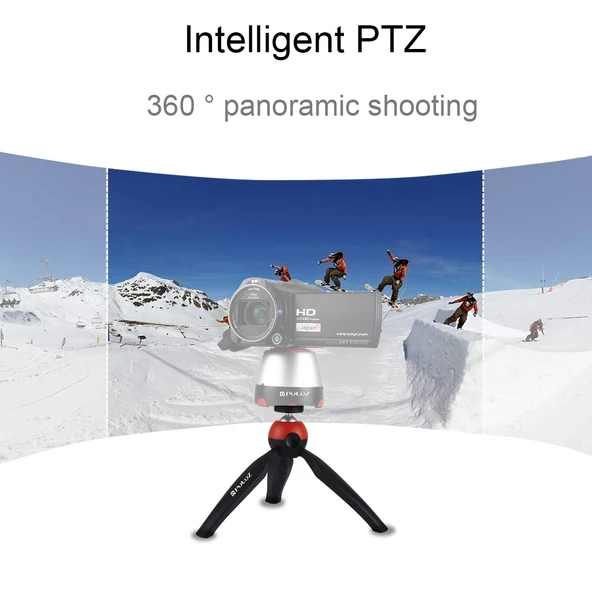PULUZ Cep Mini Tripod Montajı 360 Derece Top Başlıklı Kırmızı Telefon Tutucu - 7