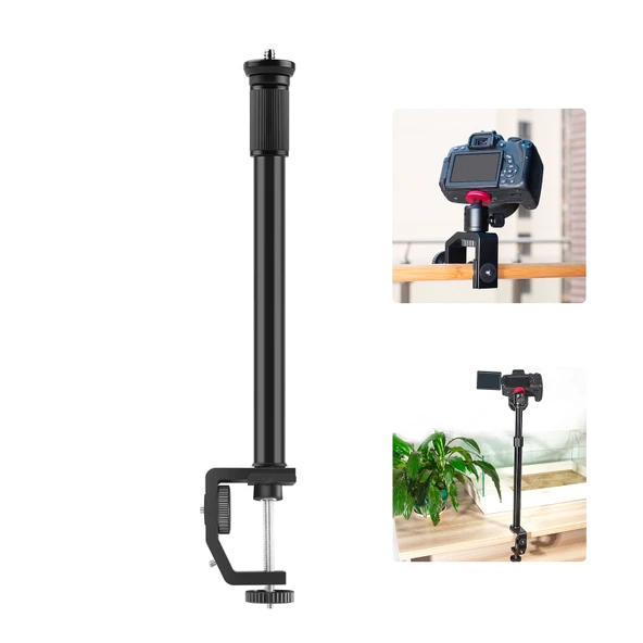 PULUZ C Kelepçe Montaj Işığı Standı Uzatma Merkezi Mil Çubuğu Monopod Tutucu Seti 33-60cm Siyah