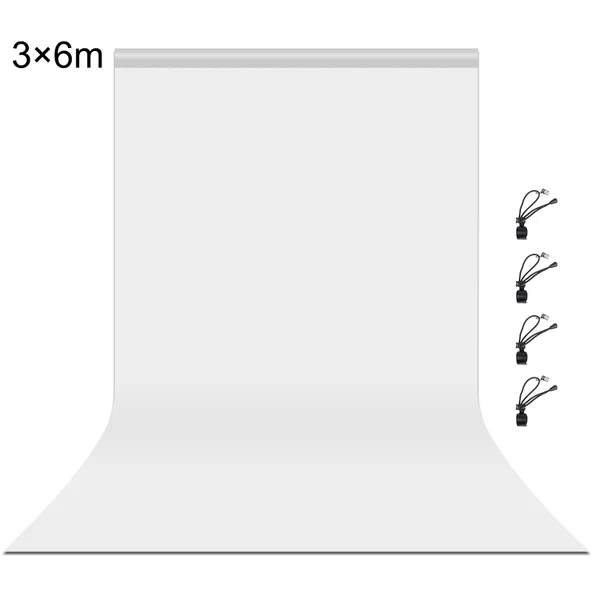 PULUZ 3m x 6m Fotoğraf Stüdyosu Arka Plan Bezi Beyaz