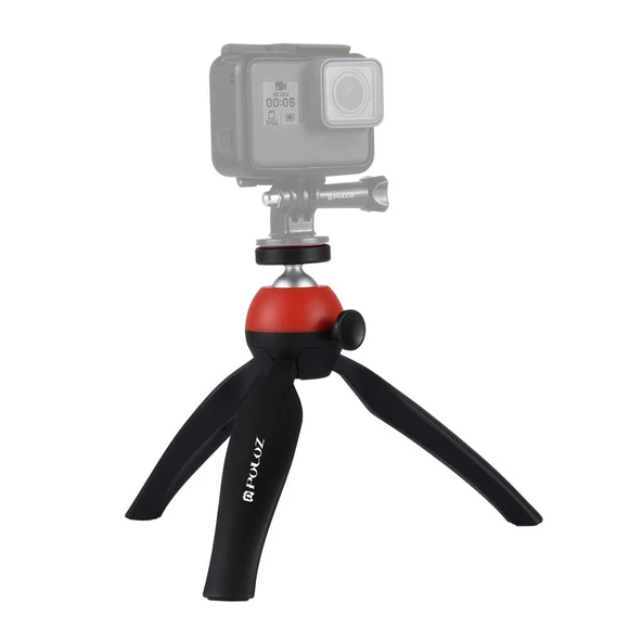 PULUZ Cep Mini Tripod Montajı 360 Derece Top Başlıklı Kırmızı Telefon Tutucu - 5