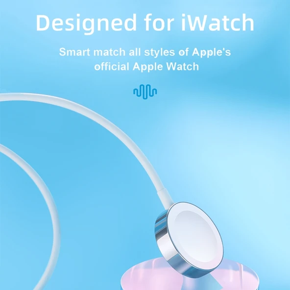 JOYROOM S IW001 Ben Serisi 1.2m 2.5W Taşınabilir Manyetik Şarj Kablosu Apple Watch Beyaz - 5