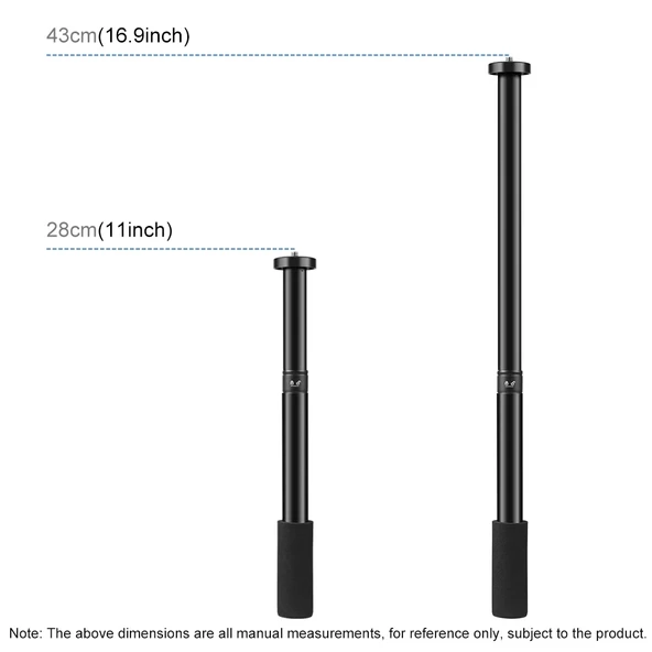 PULUZ Ayarlanabilir Alüminyum Alaşımlı Tripod Montajlı Monopod Uzatma Merkezi Şaft Çubuğu - 4