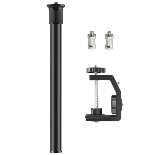 PULUZ C Kelepçe Montaj Işığı Standı Uzatma Merkezi Mil Çubuğu Monopod Tutucu Seti 33-60cm Siyah - 6