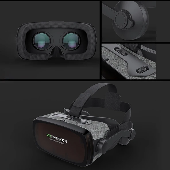 VR Shinecon G07E Sanal Gerçeklik 3D Video Gözlüğü Gri 4.0-6.3 İnç Telefon Uyumlu - 11