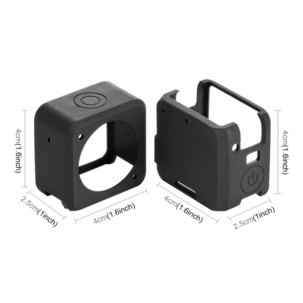 DJI Action 2 Uyumlu Siyah Bölünmüş Silikon Koruyucu Kılıf - 2