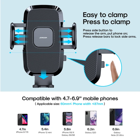 JOYROOM JR-ZS259 360 Derece Döner Mekanik Araç Hava Kanalı Telefon Tutucu 4.7-6.9 İnç - 2