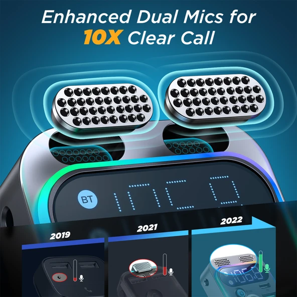 JOYROOM JR CL16 48W Bluetooth 5.0 Kablosuz Araç FM Verici Gri - 3