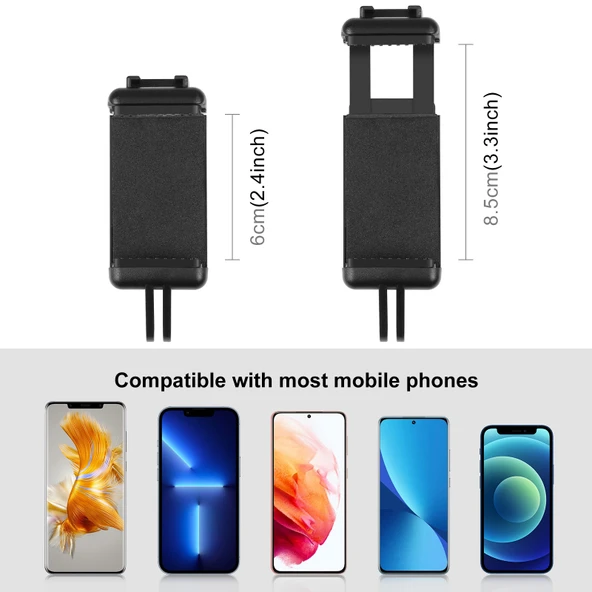PULUZ Selfie Çubuğu Tripod Montaj Adaptörü Telefon Kelepçesi iPhone Samsung HTC Sony LG ve Diğer Akıllı Telefonlar için - 4