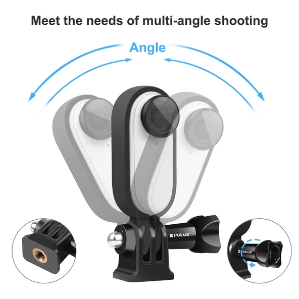 Insta360 GO 2 Uyumlu Plastik Koruyucu Kafes Tripod Taban Adaptörlü Siyah - 4