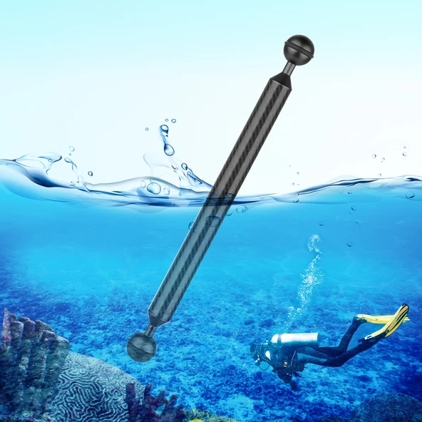 PULUZ 28cm Karbon Fiber Yüzer Kol Çift Toplu Siyah