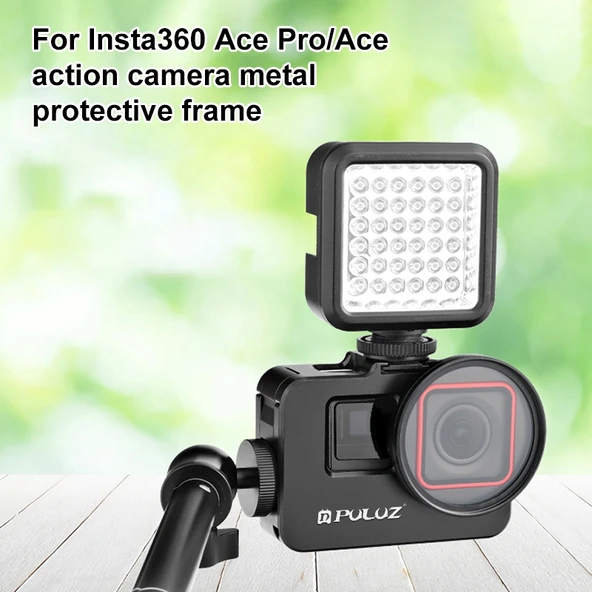 Insta360 Ace Pro Ace Metal Kafes Adaptör Çerçeve 52mm UV Filtre Siyah - 2
