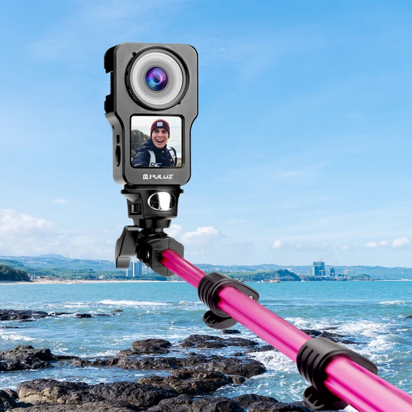 PULUZ CNC Alüminyum Alaşımlı Kafes DJI Action 2 Siyah - 6