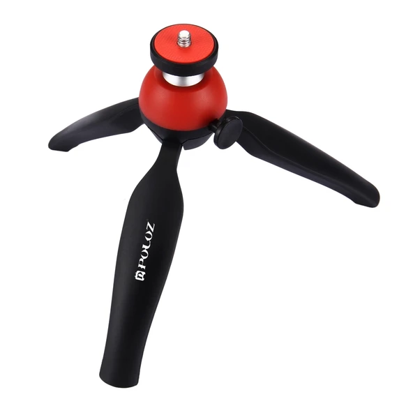PULUZ Cep Mini Tripod Montajı 360 Derece Top Başlıklı Kırmızı Telefon Tutucu - 3