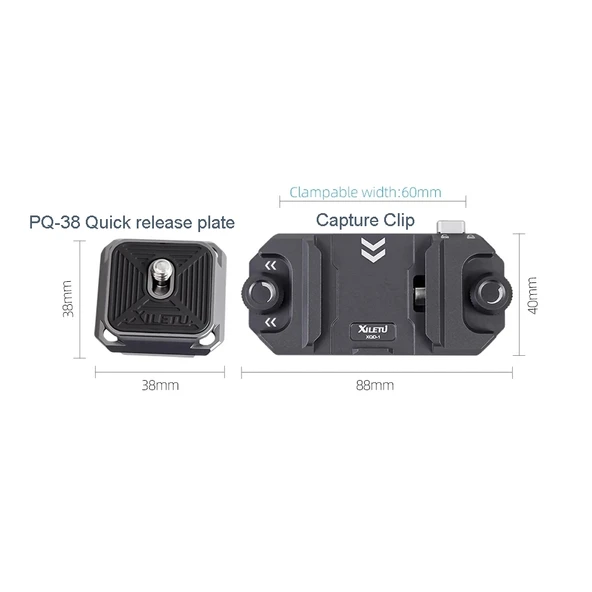 XILETU DSLR Kamera Gimbal Arca Swiss Hızlı Bırakma Plakası Kelepçesi Capture Clip ve 2 Adet PQ-38 - 3