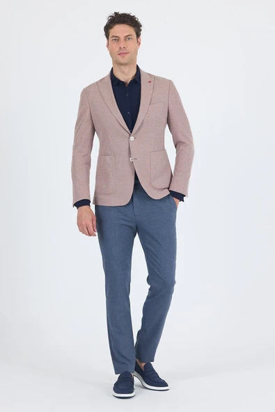 Düz Örme Pamuklu 6 Drop Slim Fit Ceket 1002250114 - Resim 2