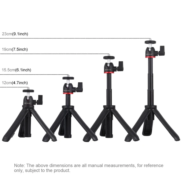PULUZ Siyah Selfie Çubuğu Tripod Aparatlı Telefon Tutucu Uzun Vida - 3
