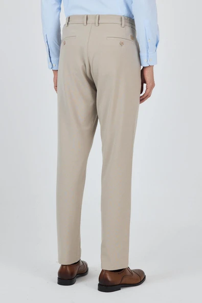 Bej Esnek Yandan Cepli Casual Standart Fit Jogger Pantolon 1003250119 - Resim 5