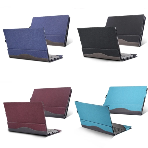 HP Envy 13 AQ Laptop Deri Koruyucu Kılıf Gri Kobalt Mavi - 2