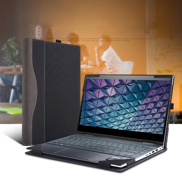 HP Envy 13 AQ Laptop Deri Koruyucu Kılıf Gri Kobalt Mavi - 7