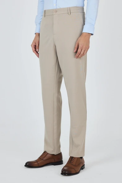 Bej Esnek Yandan Cepli Casual Standart Fit Jogger Pantolon 1003250119 - Resim 3