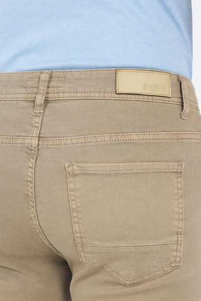 Koyu Bej Pamuklu 5 Cep Casual Slim Fit 5 Cep Pantolon 1003250318 - 4