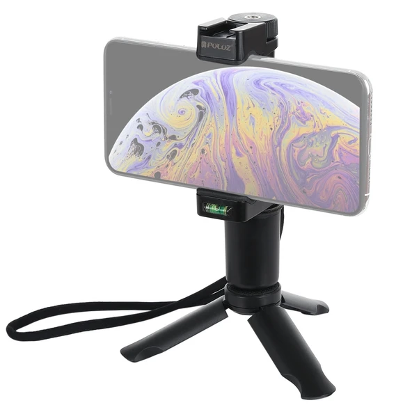PULUZ Katlanabilir Plastik Tripod ve Vlogging Canlı Yayın El Tutacağı ABS Montaj Soğuk Ayakkabı ve Bilek Kayışı ile Akıllı Telefonlar için - 8