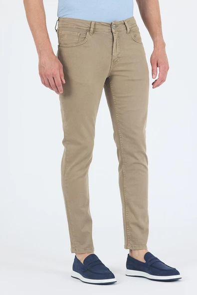 Koyu Bej Pamuklu 5 Cep Casual Slim Fit 5 Cep Pantolon 1003250318 - 2