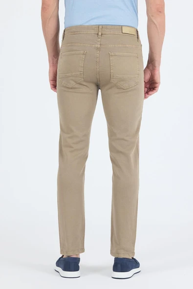 Koyu Bej Pamuklu 5 Cep Casual Slim Fit 5 Cep Pantolon 1003250318 - 3
