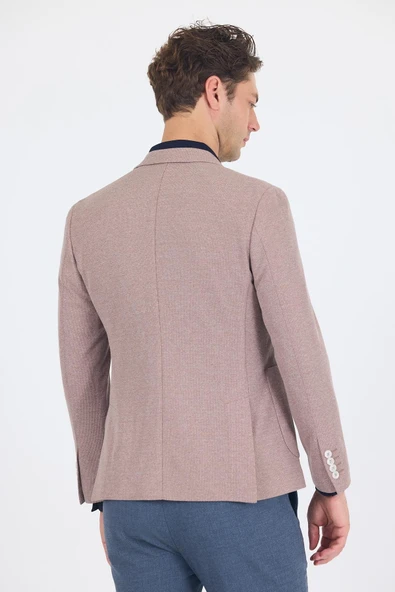 Düz Örme Pamuklu 6 Drop Slim Fit Ceket 1002250114 - Resim 5