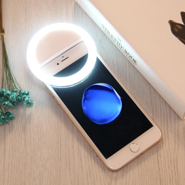 Beyaz Ayarlanabilir Klipsli USB Kablolu Şarjlı Selfie Güzellik Işığı - 6
