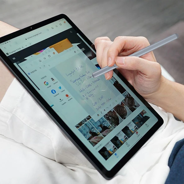 Samsung Galaxy Tab S6 Uyumlu Yüksek Hassasiyetli Stylus Kalem Gri - 7