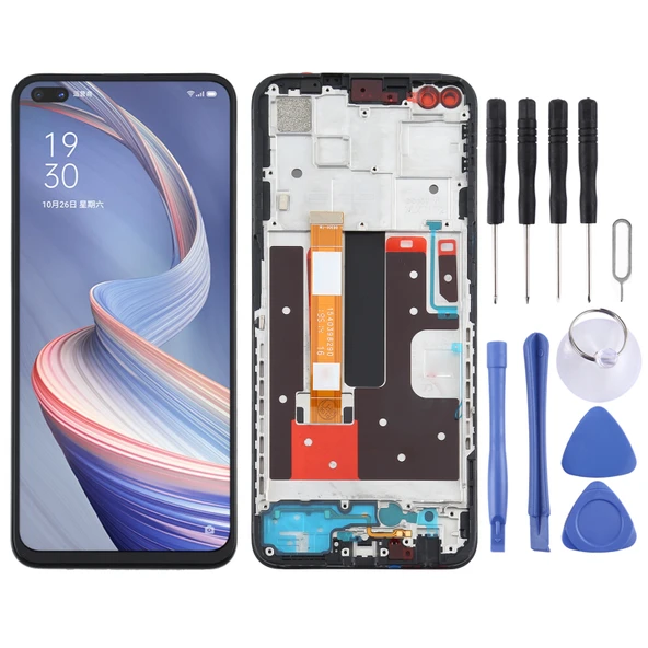 OPPO A92s Reno4 Z PDKM00 Çerçeveli TFT LCD Dokunmatik Ekran Komple Set