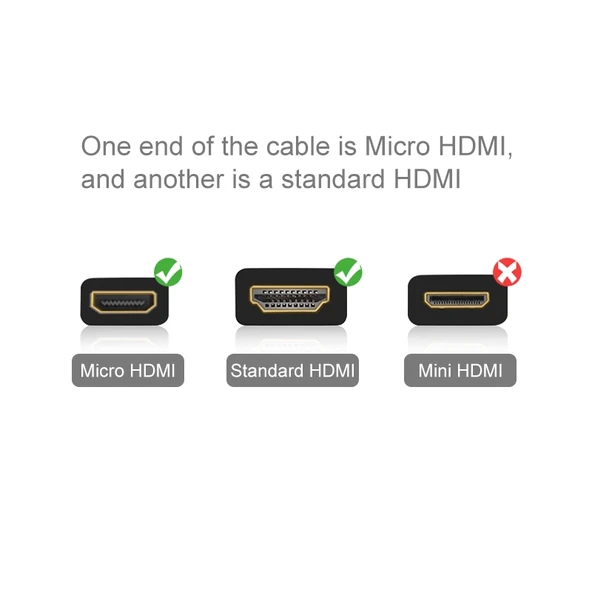 PULUZ 19 Pin HDMI to Micro HDMI Kablosu GoPro Hero Serisi ve Diğer Kameralar 1.5 Metre - 5