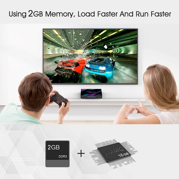 H96 Max 3318 4K Ultra HD Android TV Kutusu EU Prizli 2GB RAM 16GB Depolama - 6