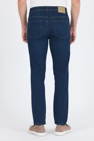 Lacivert Gabardin 5 Cep Düz Paça Casual Slim Fit Pamuklu Denim Pantolon 1023250153 - 5