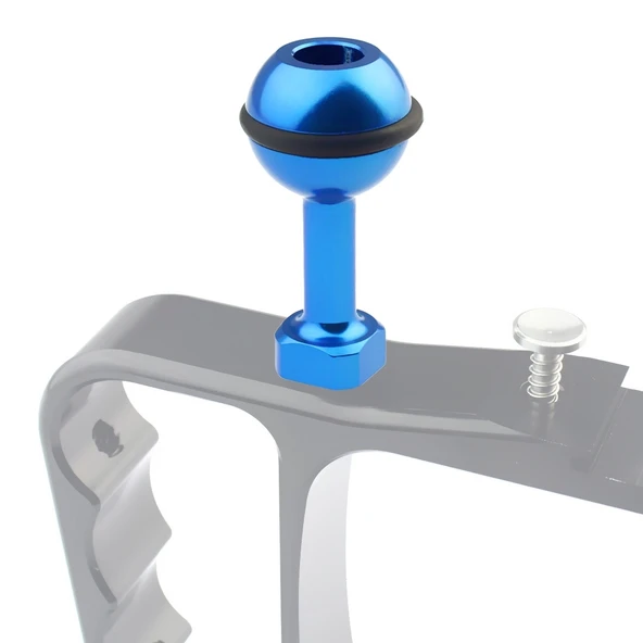 PULUZ 1 4 Inç Vida Alüminyum Top Adaptör Montaj Mavi 2 5cm Çaplı GoPro Insta360 DJI Aksiyon Kameraları İçin